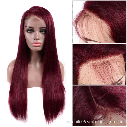 13x4  Blonde 99j Lace Front Human Hair Wigs Ombre Brazilian Straight Lace Front Wigs Remy Hair 99j Wigs human hair lace front